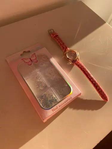 Kit decoração de unha + Relógio Rosa