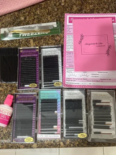 Material alongamento de cílios 