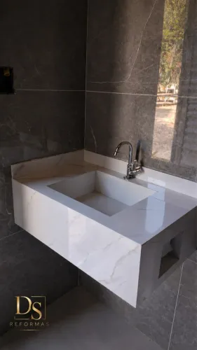 Pia esculpida em porcelanato
