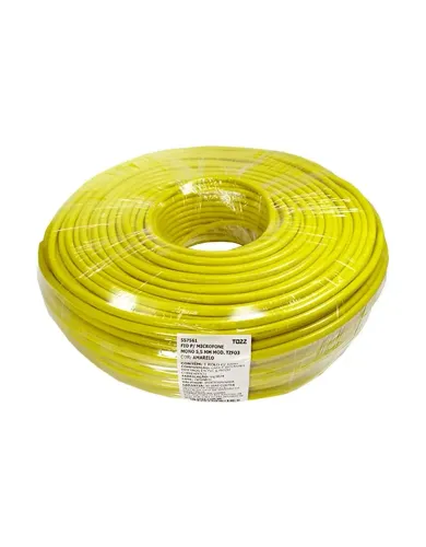Cabo Guitarra Microfone Mono Blindado Amarelo 100 Metros