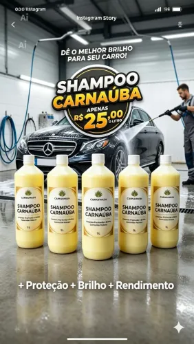 Shampoo carnaúba automotivo