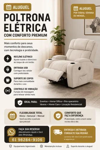 ALUGUEL - POLTRONA ELÉTRICA PÓS OPERATÓRIO 