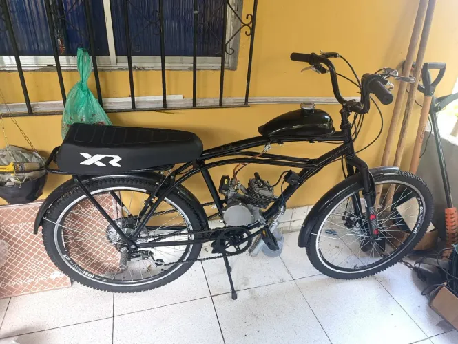 BICICLETA MOTORIZADA 80 CC ARO 26 MODELO CAIÇARA COM KIT BANCO XR COMPLETA