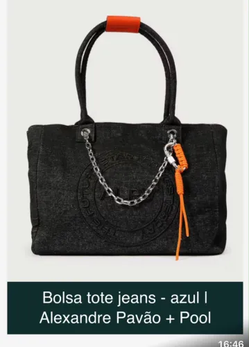 Bolsa Tote Jeans Alexandre Pavão + Pool - Edição Limitada