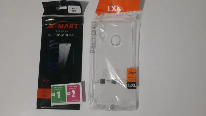 Capinha e película de privacidade SAMSUNG A20S.