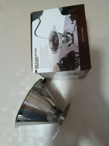 Filtro Coador De Café Inox 103 Pegador Silicone Peneira Aço