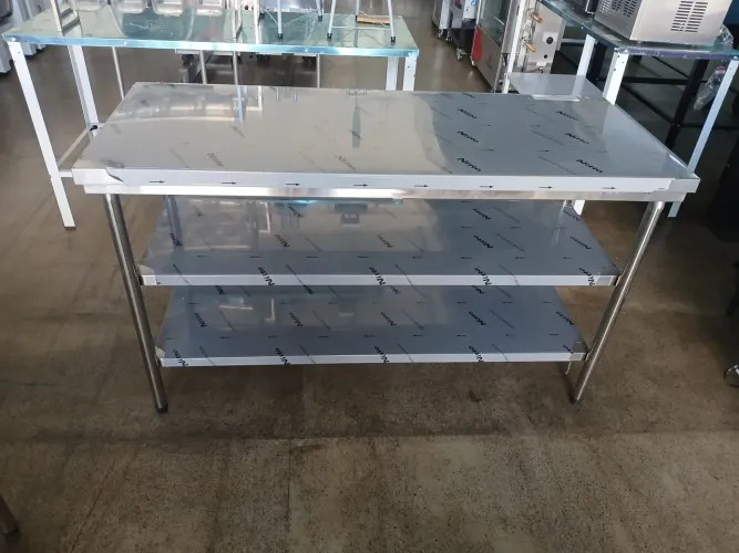 Mesa Inox 150x60 Com 2 Paneleiro Reforçada