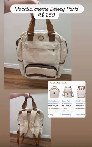 Mochila Delsey creme