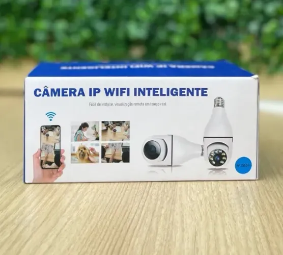 Câmera Ip Wi-Fi Lâmpada 360° Segurança Visão Noturna - Entrega Grátis