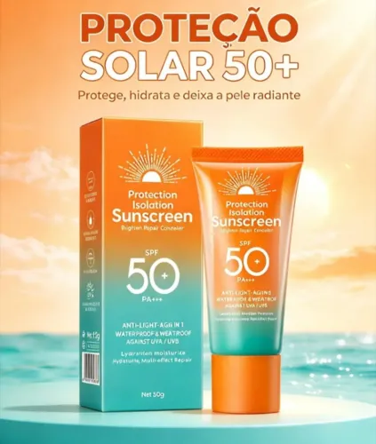 Protetor Solar Facial SADOER FPS 50 PA+++ 50g Clareador Hidratante Resistente à Água/suor