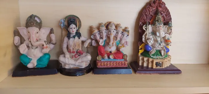 Kit 4 Estátuas Divindades Hindus Ganesha E Shiva Em Resina