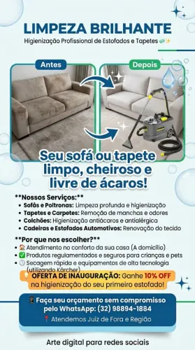Higienização de estofados e tapetes