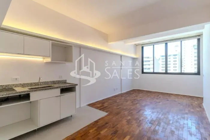 Apartamento para locação na República, São Paulo-SP: 1 quarto, 1 sala, 1 banheiro, 45m² de