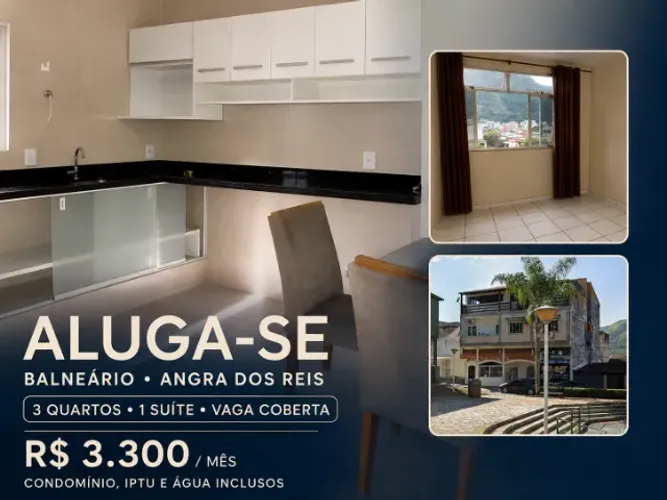 EXCELENTE APARTAMENTO DE 3 QUARTOS PARA ALUGAR - BALNEÁRIO, ANGRA DOS REIS