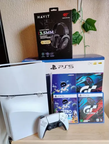 Ps5 slim mídia física completo com NF e Headset