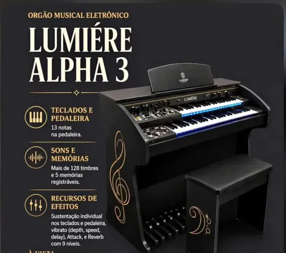 Órgão eletrônico LUMIERE ALPHA 3  direto da fabrica 