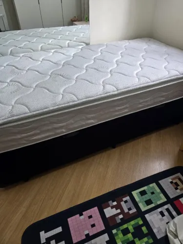 Cama Solteirão Semi Nova + Colchão
