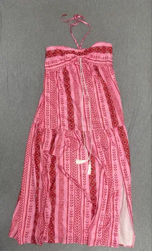 Vestido Longo Rosa Estampado Shein G