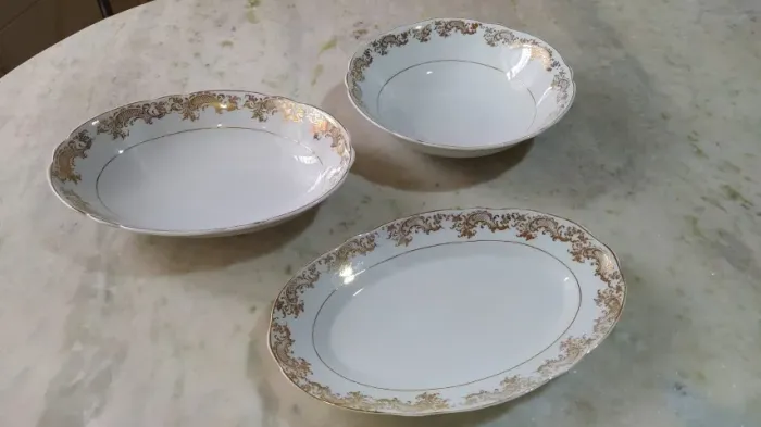 Conjunto de Travessas Porcelana Real Anos 50