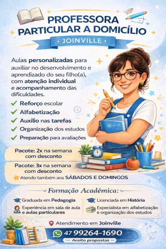PROFESSORA PARTICULAR A DOMICÍLIO - JOINVILLE