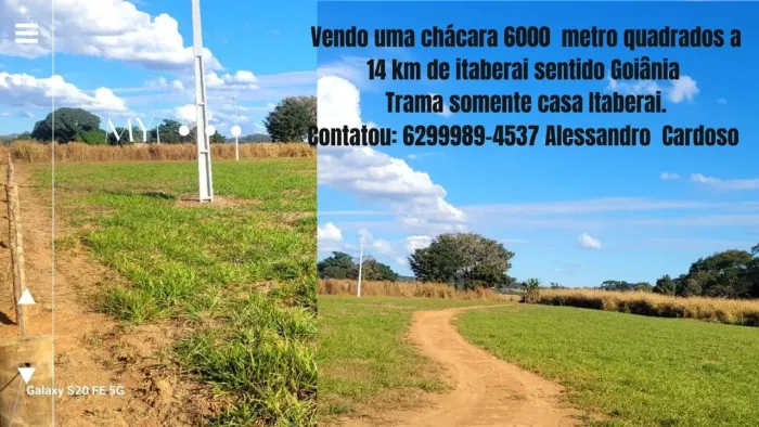 Vendo chácara 6000 metros quadrados a 14km de itaberai.