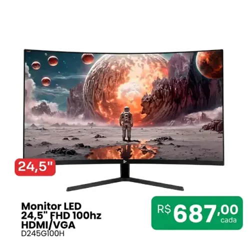 Monitor Gamer LED 24.5" FHD 100Hz HDMI/VGA - Fluidez total - Frete Grátis