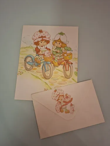 Papel de carta moranguinho anos 80 com envelope