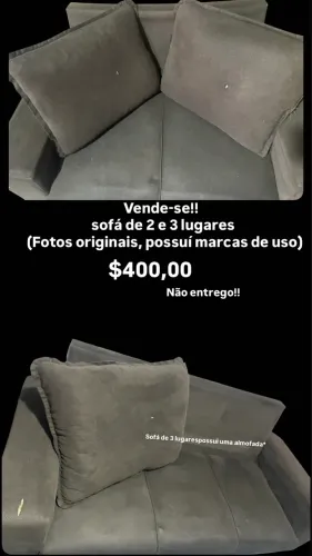 Vendo sofá de 2 e 3 lugares