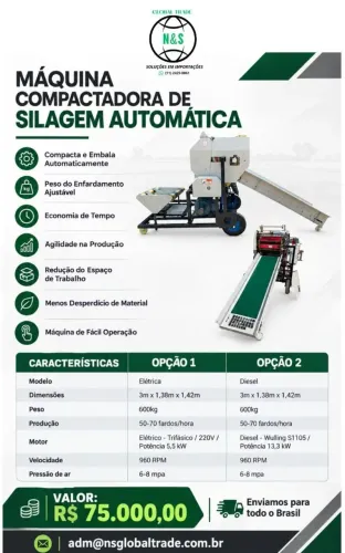 Máquina compactadora de silagem automática