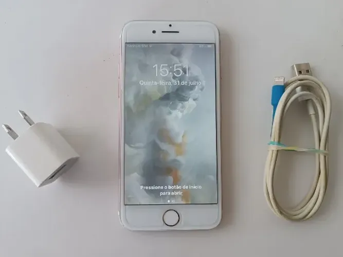Celular Iphone 7 128gb Rosa Gold + Carregador + Cabo - Leia