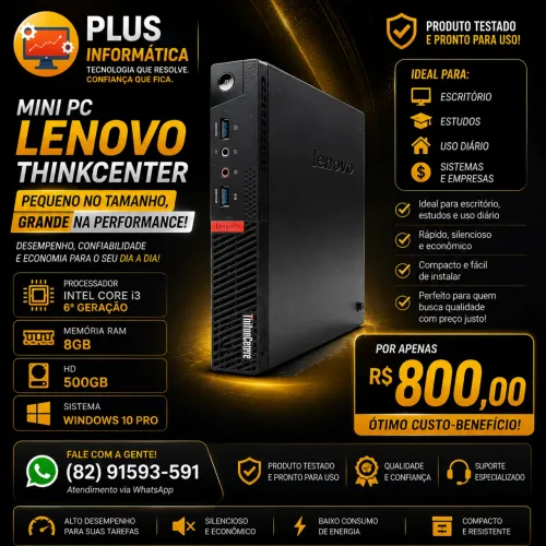 Mini pc Lenovo i3 500gb 8gb ram
