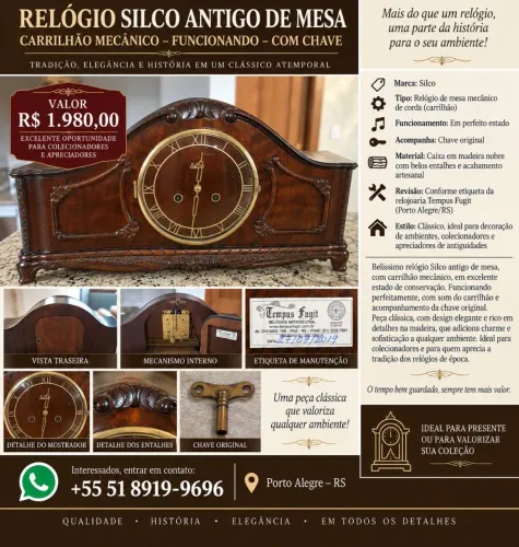 Relógio de mesa antigo