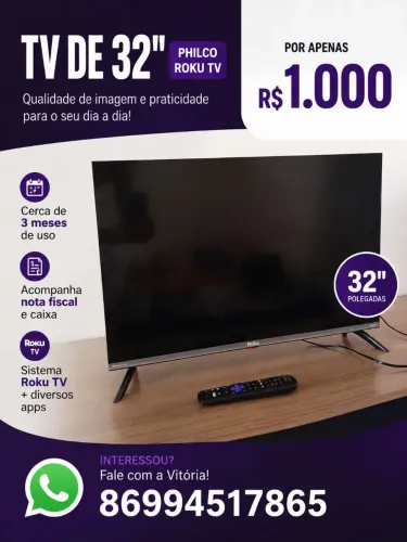 Tv nova, garantia, caixa e nota fiscal.