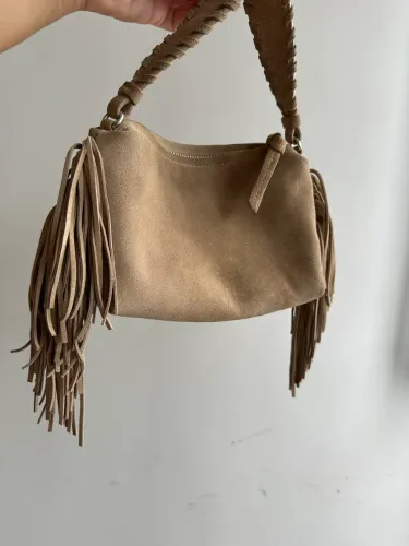 Bolsa de couro camurça