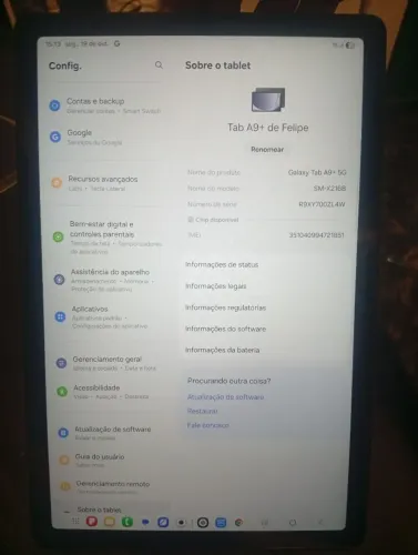 Tablet A9+ 5g semi novo