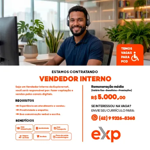 VENDEDOR INTERNO - SOBRADINHO DF