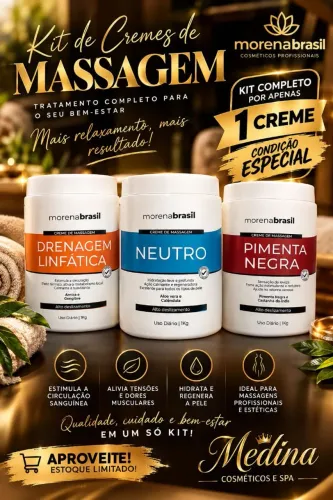 Trio de cremes de massagem 1 kg