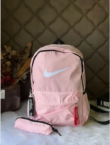 Mochila feminina rosa acompanha Estojo 