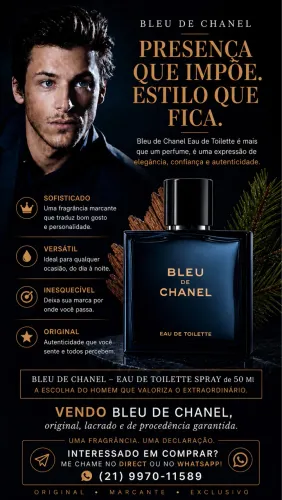 Perfume Masculino: Bleu De Chanel Original Edp 50ml