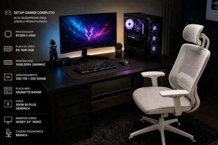 Pc gamer Ryzen 5 + Rx7600+16gb ram