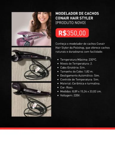 Modelador de Cachos Conair Hair Styler