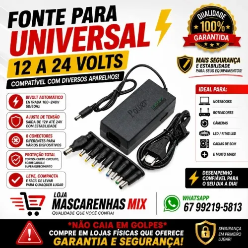 Fonte Universal 12 a 24volts COD: 0124