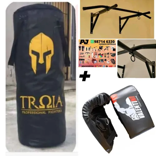 Saco de pancada barra suporte e luvas. Entrega grátis 