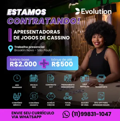 Apresentadora de Jogos - R$2.500 + Benefícios - Sem EXP.