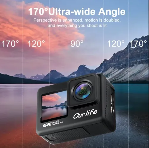 Camera action Ourlife MTR60 PRO 5K 30Fps 30Mpx+ Cartão de 32GB