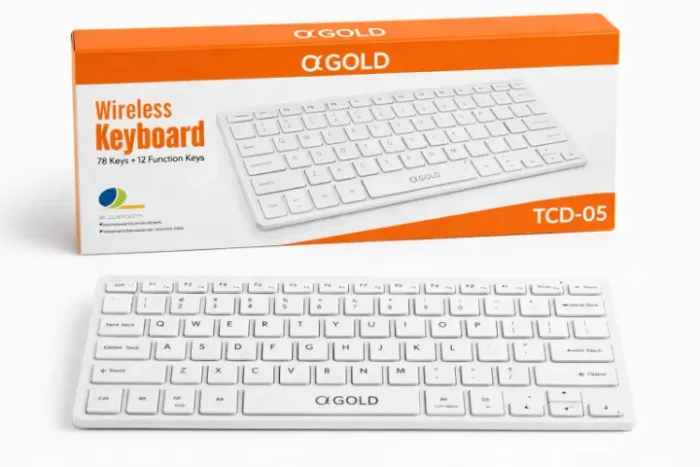 MINI TECLADO S/FIO BRANCO TCD-05 A`GOLD PLUS 78 TECLAS