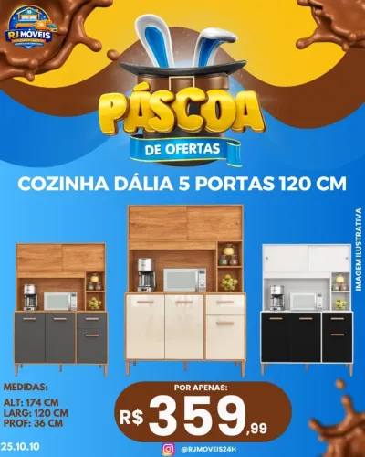 Cozinha 5 portas 120cm (Pague na entrega)