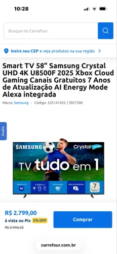 Tv 58 polegadas na caixa e nota (nova)