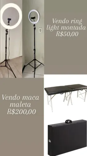 maca maleta + ring light montada