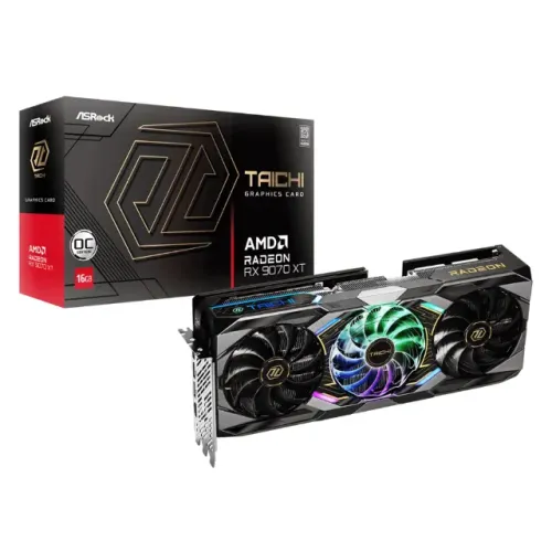 Placa De Vídeo Asrock Rx 9070 Xt Taichi Oc,16Gb,Gddr6,256-Bi